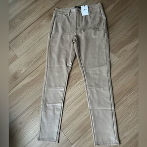 7 For All Mankind Tan Faux Leather Pants size medium NWT